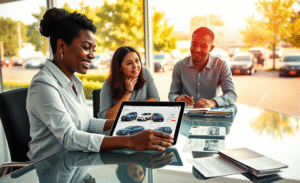 Imagem de um carro novo representando opções de financiamento direto com o banco.