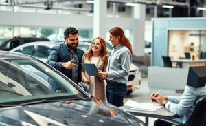 Imagem de um carro novo representando o financiamento de veículos.