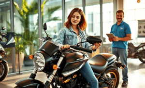 Imagem de uma moto usada, simbolizando o financiamento de motos.