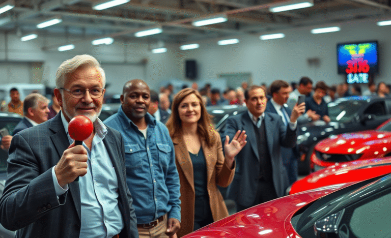 Imagem de um carro em leilão representando oportunidades de financiamento.